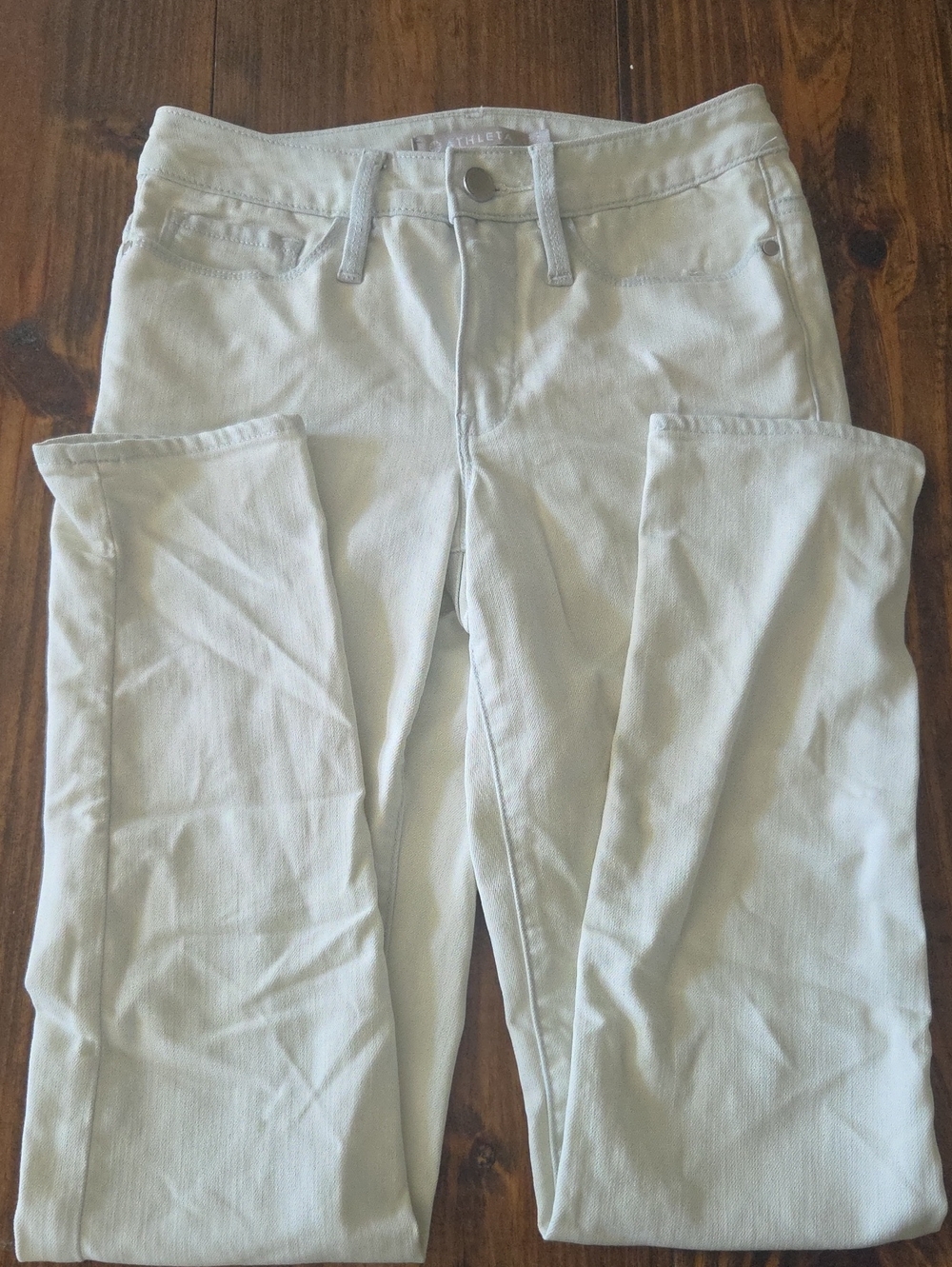 Athleta White/pale Green Skinny Jeans